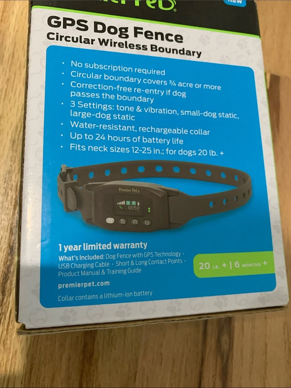 Premier Pet GPS Dog Fence -Dog Collar 20lb +